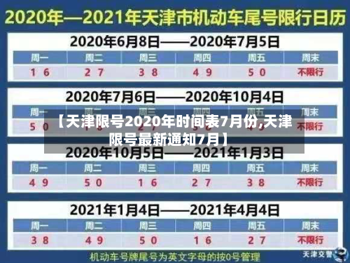 【天津限号2020年时间表7月份,天津限号最新通知7月】