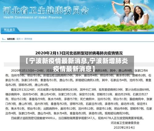 【宁波新疫情最新消息,宁波新增肺炎疫情最新消息】