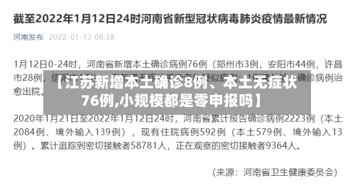 【江苏新增本土确诊8例、本土无症状76例,小规模都是零申报吗】-第2张图片