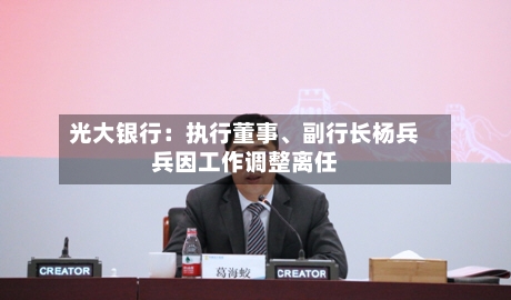 光大银行：执行董事、副行长杨兵兵因工作调整离任-第2张图片