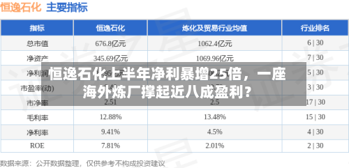 恒逸石化上半年净利暴增25倍，一座海外炼厂撑起近八成盈利？-第3张图片