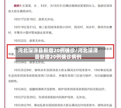 河北深泽县新增20例确诊/河北深泽县新增20例确诊病例