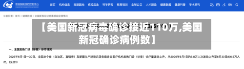 【美国新冠病毒确诊接近110万,美国新冠确诊病例数】-第2张图片