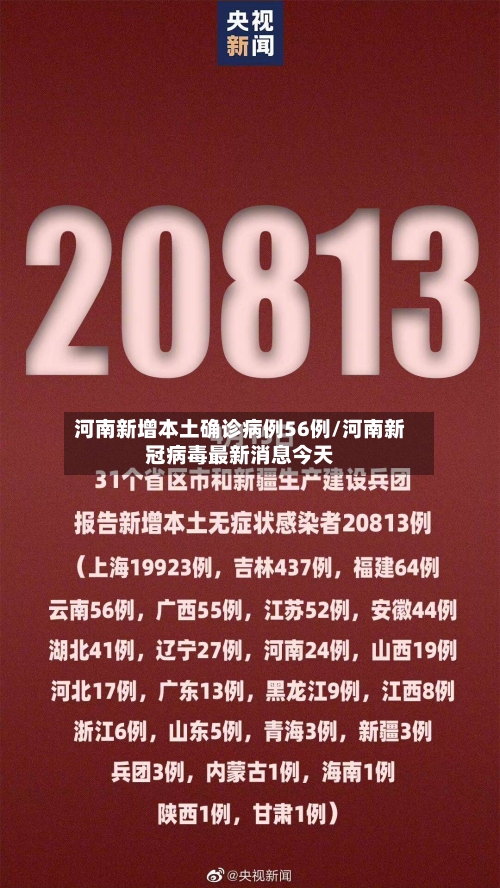 河南新增本土确诊病例56例/河南新冠病毒最新消息今天