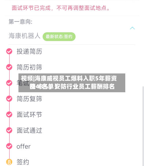 视频|海康威视员工爆料入职5年薪资涨48%，安防行业员工薪酬排名榜（名单）-第2张图片
