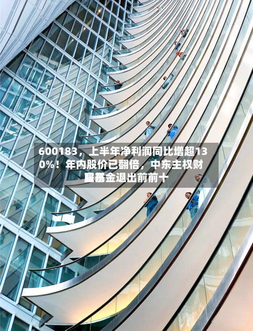600183，上半年净利润同比增超130%！年内股价已翻倍，中东主权财富基金退出前前十股东-第1张图片