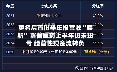 更名后首份半年报营收“腰斩” 冀衡医药上半年仍未扭亏 经营性现金流转负-第3张图片
