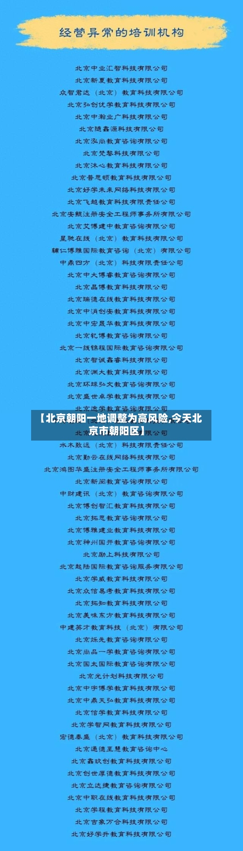 【北京朝阳一地调整为高风险,今天北京市朝阳区】