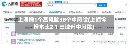 上海增1个高风险38个中风险(上海今增本土2 1 三地升中风险)