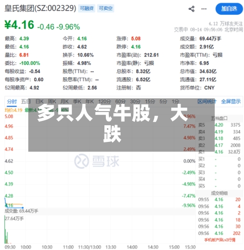 多只人气牛股，大跌-第2张图片