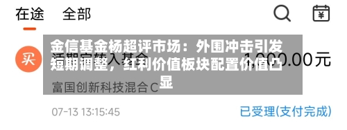 金信基金杨超评市场：外围冲击引发短期调整，红利价值板块配置价值凸显-第2张图片