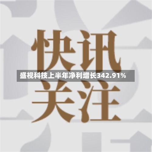 盛视科技上半年净利增长342.91%