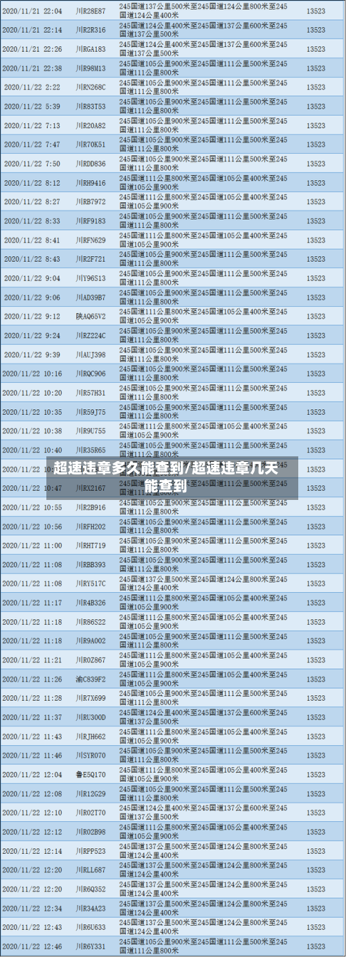 超速违章多久能查到/超速违章几天能查到-第2张图片