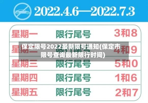 保定限号2022最新限号通知(保定市限号查询最新限行时间)-第3张图片